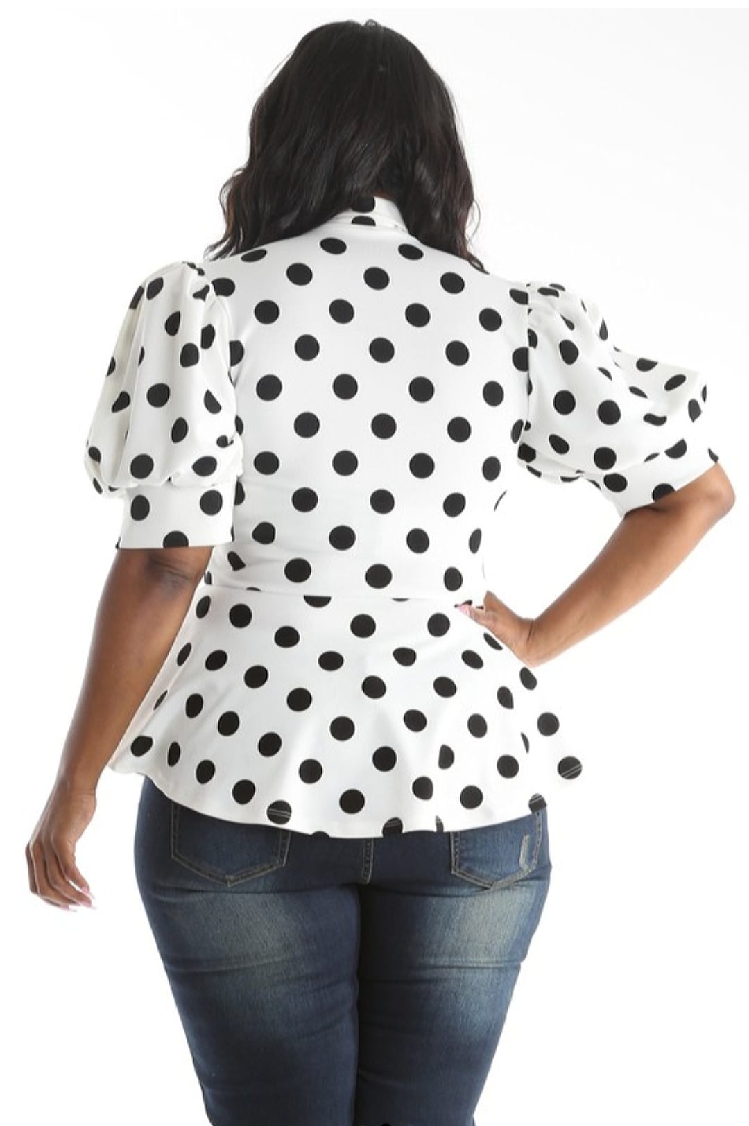 Lizzy Bow Tie Polka Dot Blouse