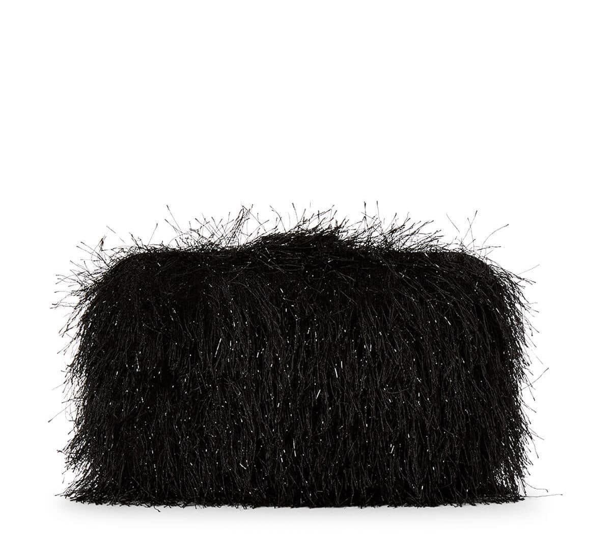 Julia Black Fringe Clutch For Fall Winter Spring Summer