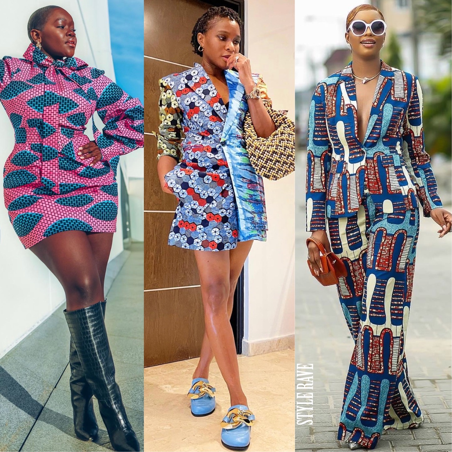 3 women wearing the latest ankara styles for ladies in 2021 dresses gowns tops 2020