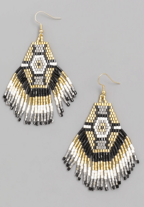 Mpho Fringe Beaded Earrings