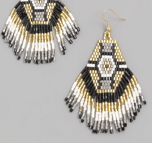 Mpho Fringe Beaded Earrings For Fall Winter Spring Summer