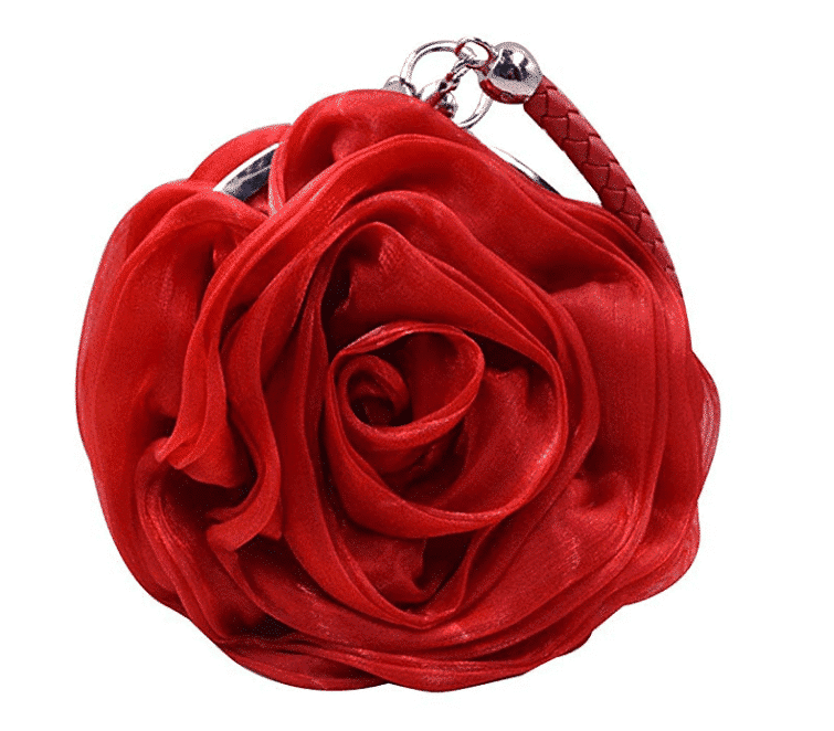 Simi Rose Satin Wristlet Clutch For Fall Winter Spring Summer