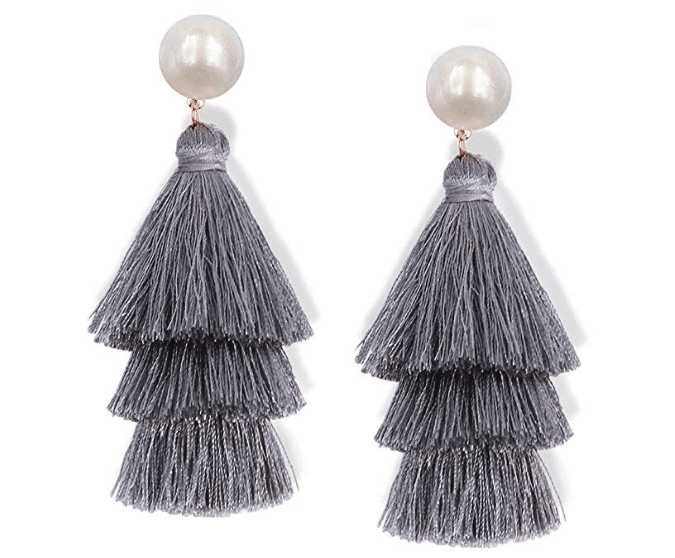 Eva Pearl Tassel Earrings For Fall Winter Spring Summer