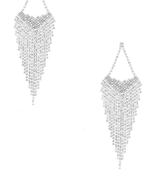 Jennifer Clear Fringe Earrings For Fall Winter Spring Summer