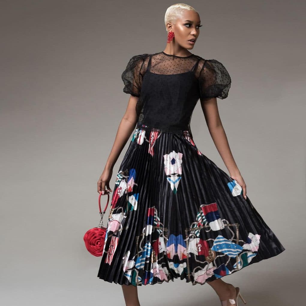 demsy-flag-print-pleated-skirt-black For Fall Winter Spring Summer